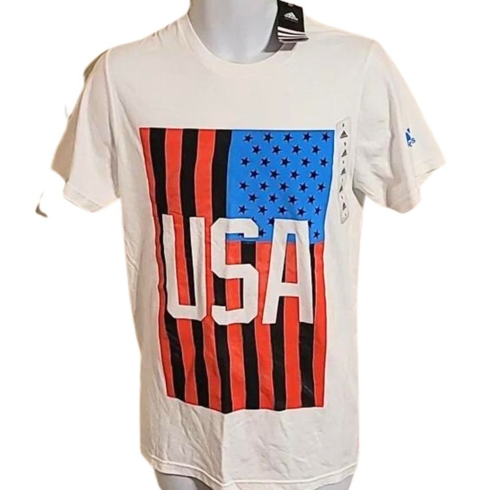 NWT Adidas USA Soccer Tee Football Stars and Stripes T-Shirt
